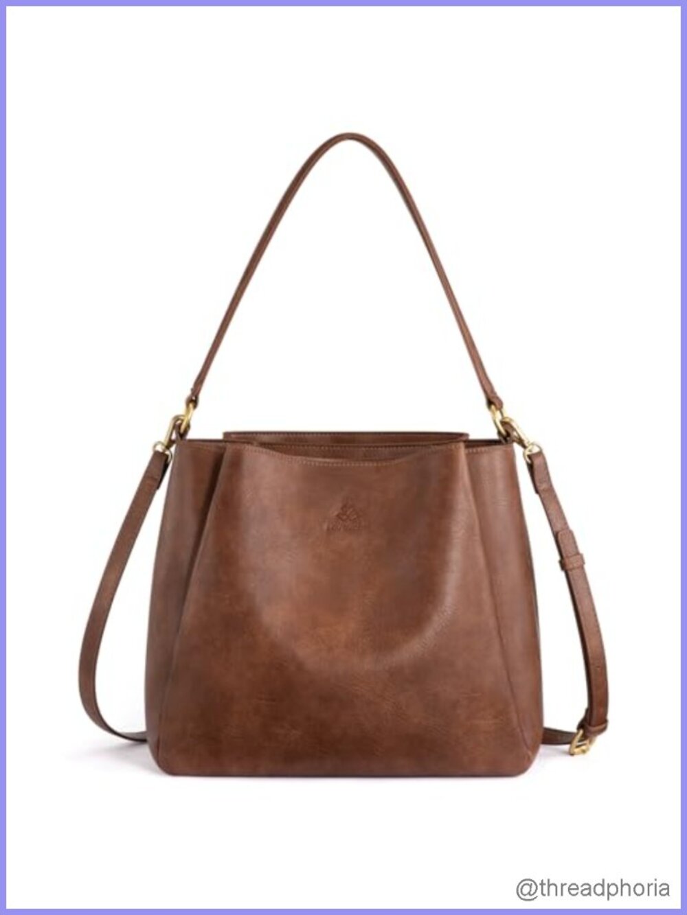 Hobo Bag for Women Triple Compartments Vegan Leather Purse with Crossbody Strap